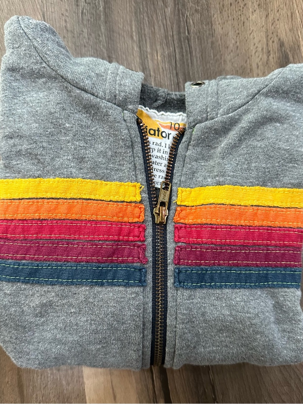 Aviator Nation Unisex 5 Stripe Zip Up Hoodie